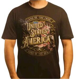 Great American Lakes & Timber Land of the Free Black Graphic T-shirt XL
